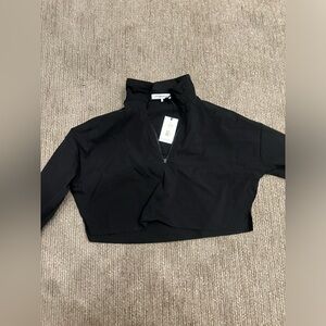 WeWoreWhat cropped quarter zip